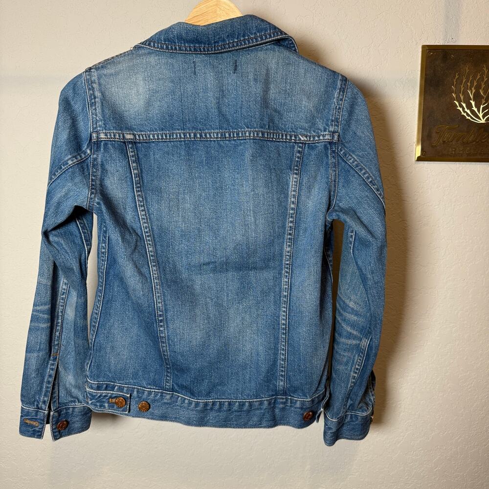 Women's Madewell Medium Wash Denim Blue Jean Button Front Jacket Size Small - Picture 8 of 9
